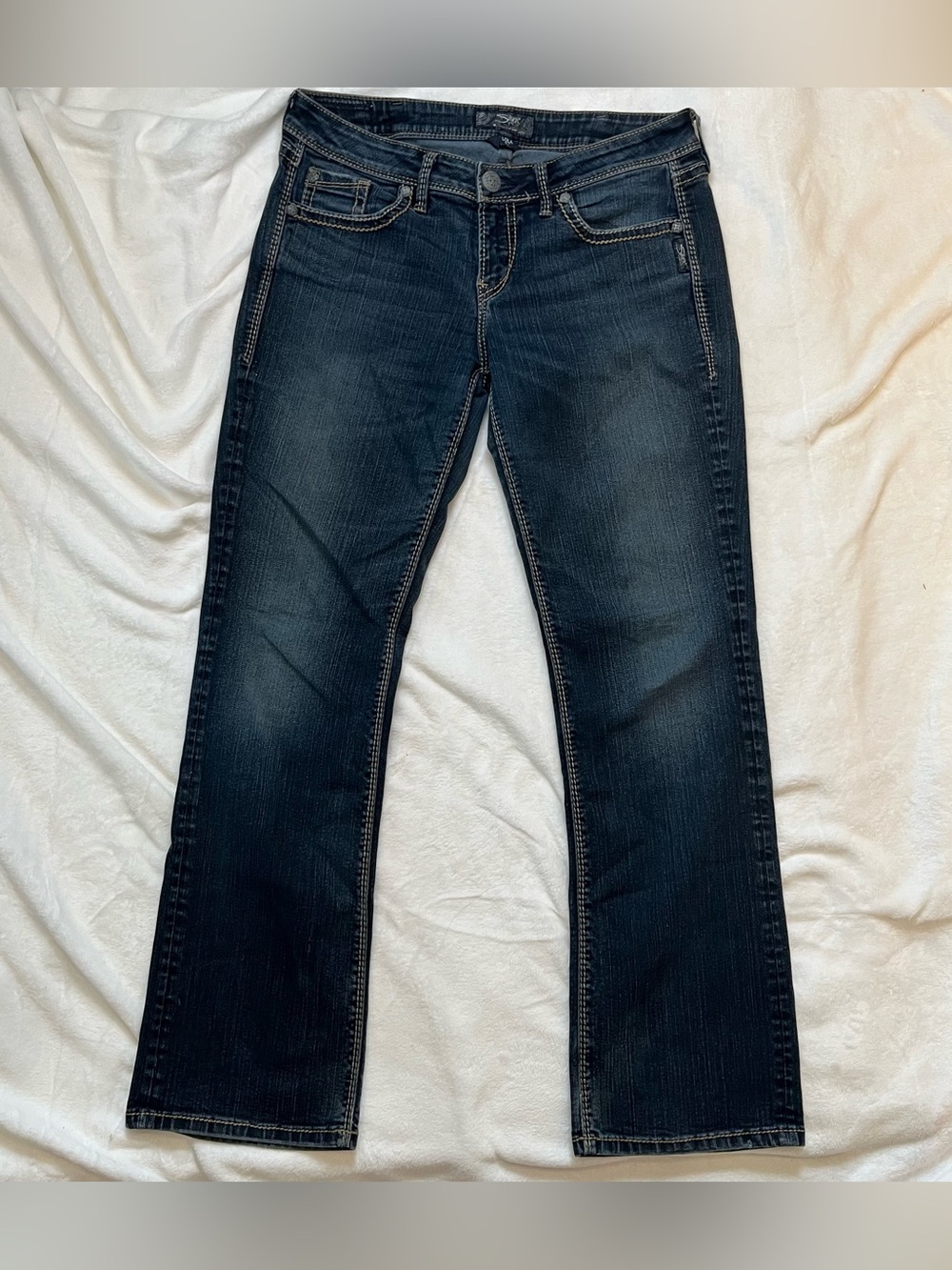 32X32 Silver Lola 17” Bootcut Jeans Denim Blue Dark Wash Pants